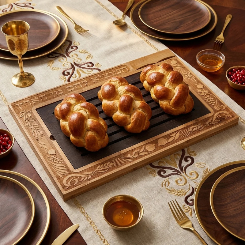«Blackwood» Challah Tray With Knife