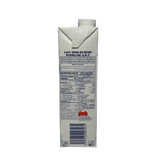 Lait Stérilisé UHT Demi‑Écrémé 1.5% – Semi‑Skimmed Milk (1 L)