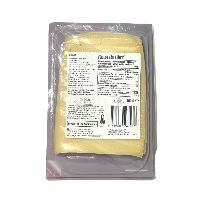 Amstelvelder Premium Edam Sliced Cheese – Edam (150 g)