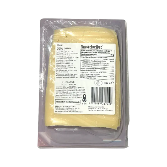 Amstelvelder Premium Edam Sliced Cheese – Edam (150 g)