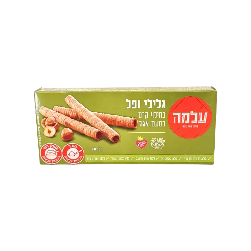 Wafer Rolls with Hazelnut Cream – 100g (Alma)