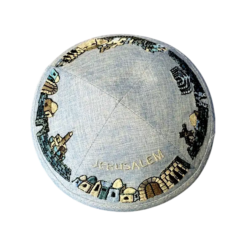 Kippah (Yarmulke) – Jerusalem Embroidered Design