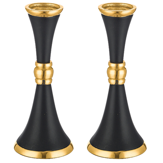 Candlesticks "Black and gold", 18 cm
