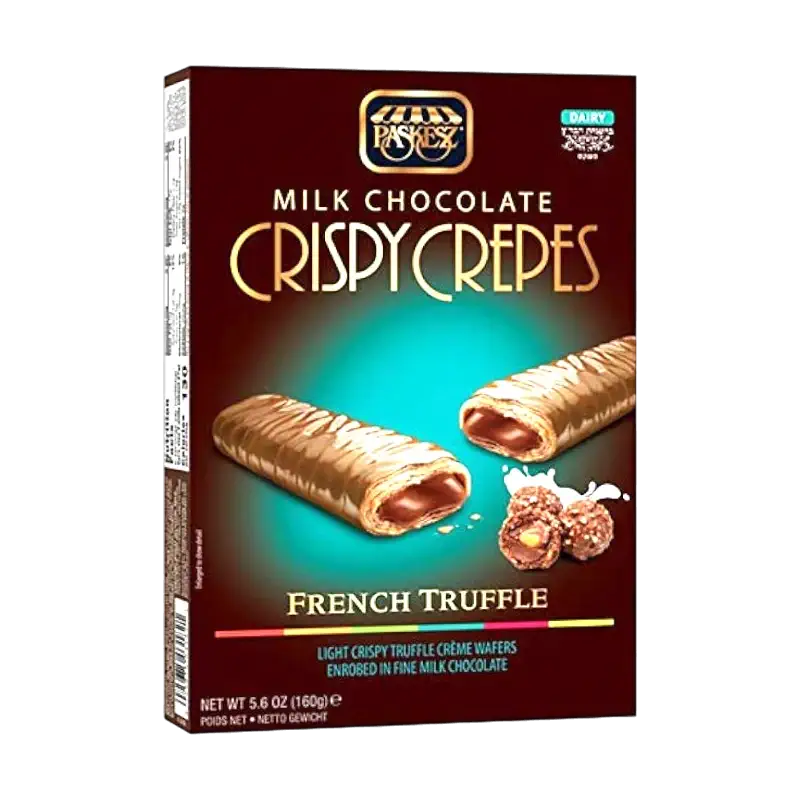 Paskesz Milk Chocolate Crispy Crepes – French Truffle Wafer Rolls