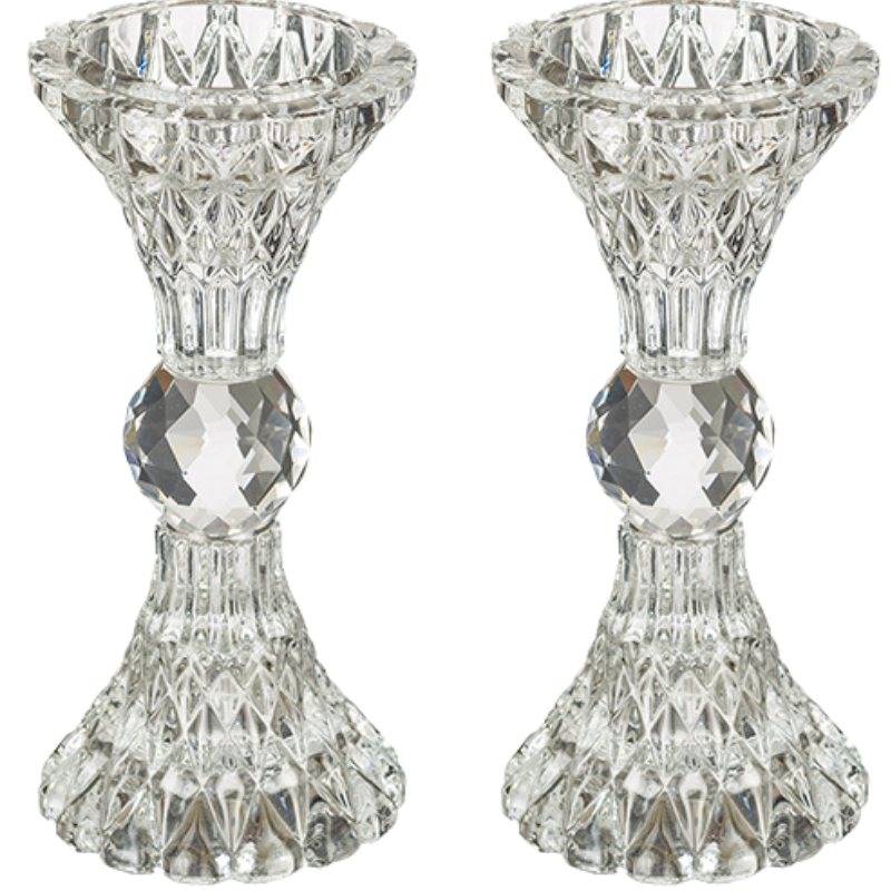 "Crystal Elegant" Candlesticks, 13 cm