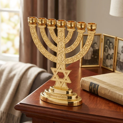 Menorah 10 cm Gold Finish