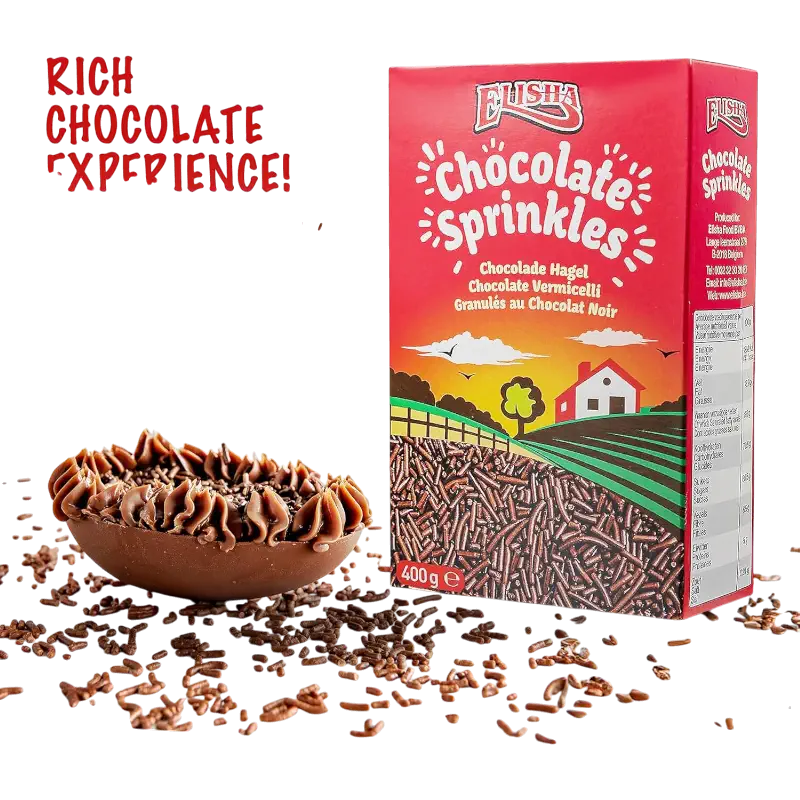 Elisha Chocolate Sprinkles 400g – Dark Chocolate Vermicelli Sprinkles
