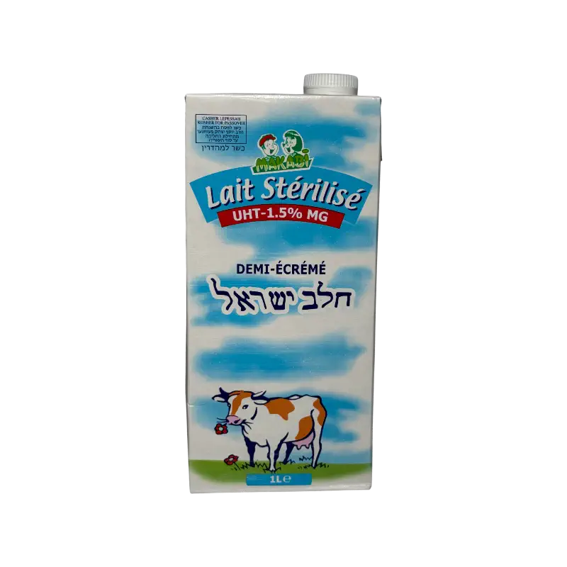 Lait Stérilisé UHT Demi‑Écrémé 1.5% – Semi‑Skimmed Milk (1 L)