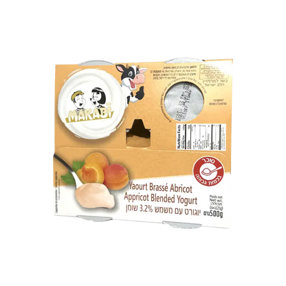 Makabi Yaourt Brassé Abricot – Apricot Blended Yogurt 3.2% (4×125 g / 500 g)