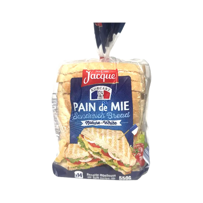 Jacquet Pain de Mie – Nature White Sandwich Bread (550 g)