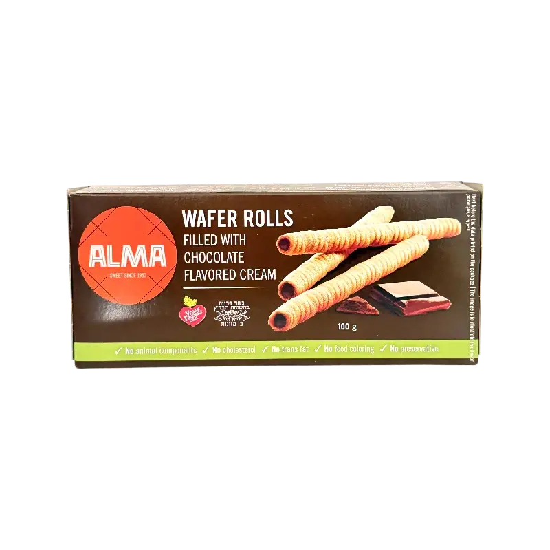 Wafer Rolls with Chocolate Cream – 100g (Alma)