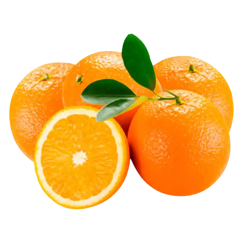 Fresh Oranges with Leaves — Juicy Sweet Citrus Fruit 100g