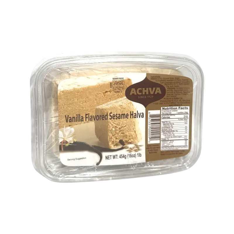 Achva Vanilla Flavored Sesame Halva – Sesame Halva Confection