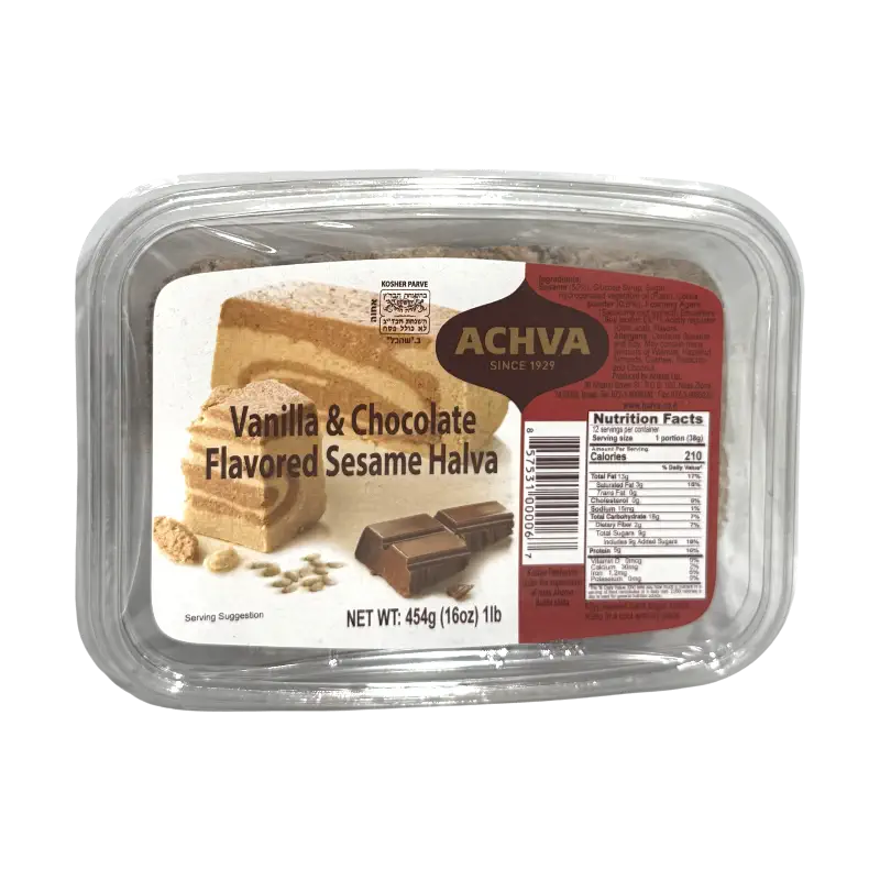 Achva Vanilla & Chocolate Flavored Sesame Halva – Sesame Halva Confection