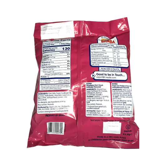 Osem Bamba Strawberry Artificially Flavored Snack – Family Pack