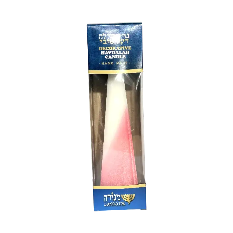 Menora Decorative Havdalah Candle Handmade White Red