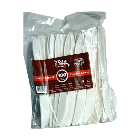 Hanamal Flexible Disposable Plastic Knives White 100 pcs