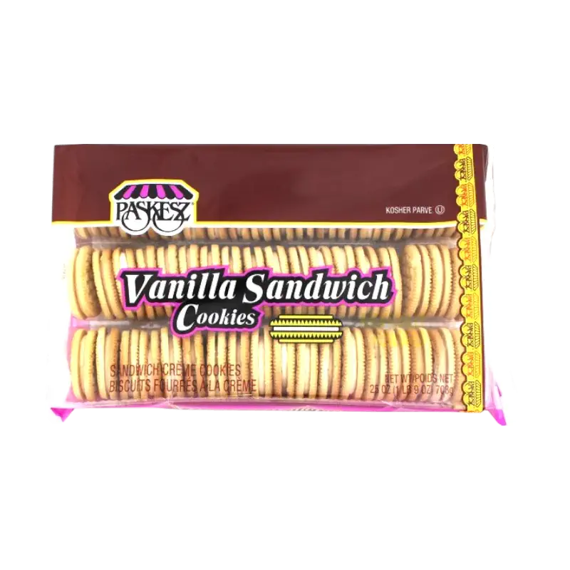 Paskesz Vanilla Sandwich Cream Cookies 708g