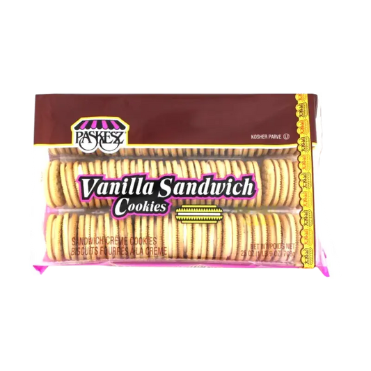 Paskesz Vanilla Sandwich Cream Cookies 708g