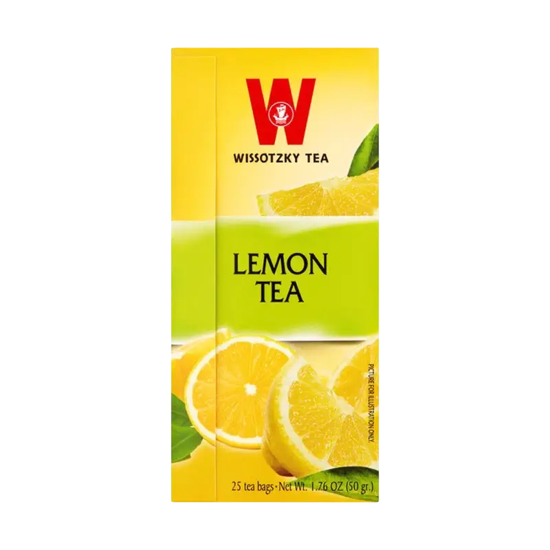 Wissotzky Lemon Tea – Black Tea with Lemon (25 Tea Bags)