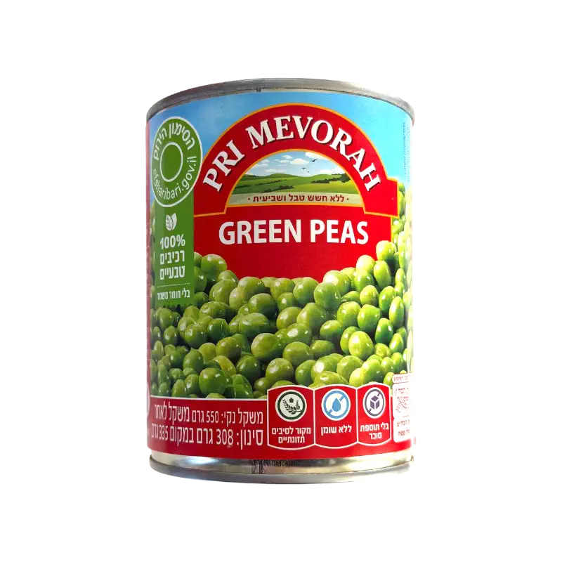 Pri Mevorah Green Peas Canned Vegetables