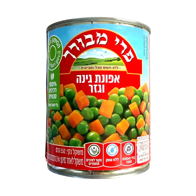 Pri Mevorah Green Peas & Carrots Canned Vegetables