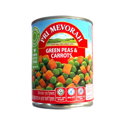 Pri Mevorah Green Peas & Carrots Canned Vegetables