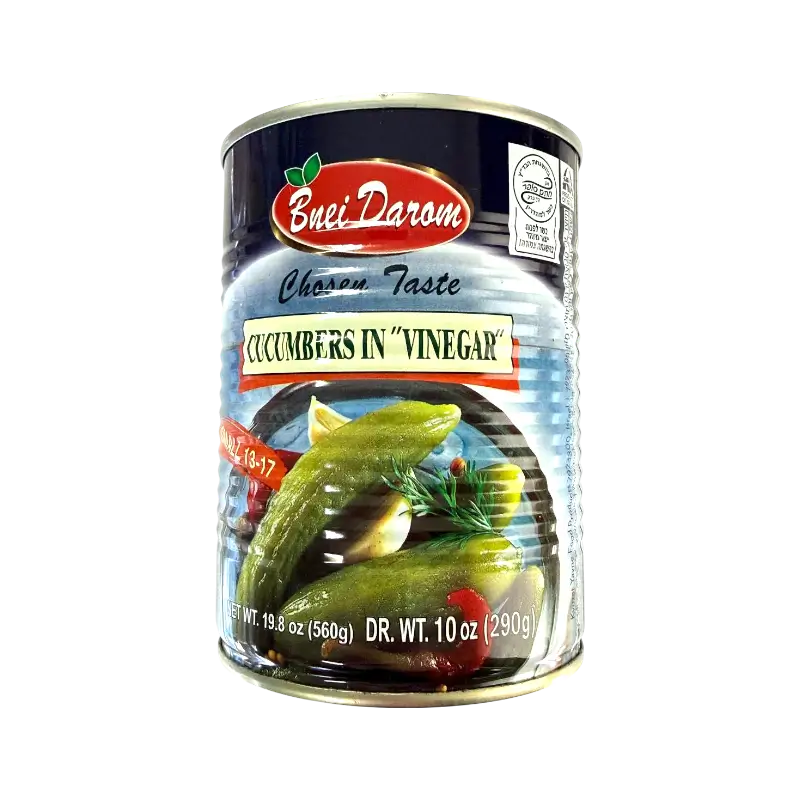 Bnei Darom Cucumbers in Vinegar Small Size Canned Vegetables