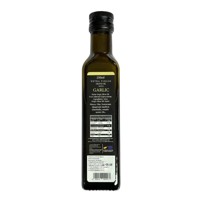 The King of Olives – Extra Virgin Olive Oil with Garlic