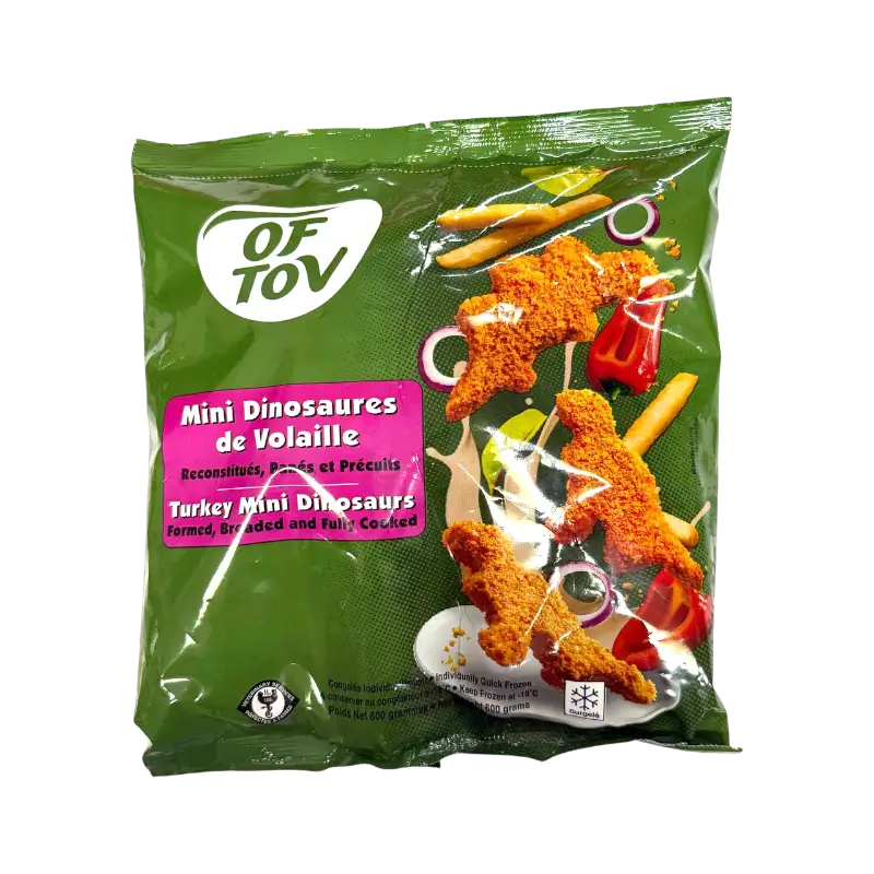 Of Tov Turkey Mini Dinosaurs Breaded Nuggets (Fully Cooked, Frozen)