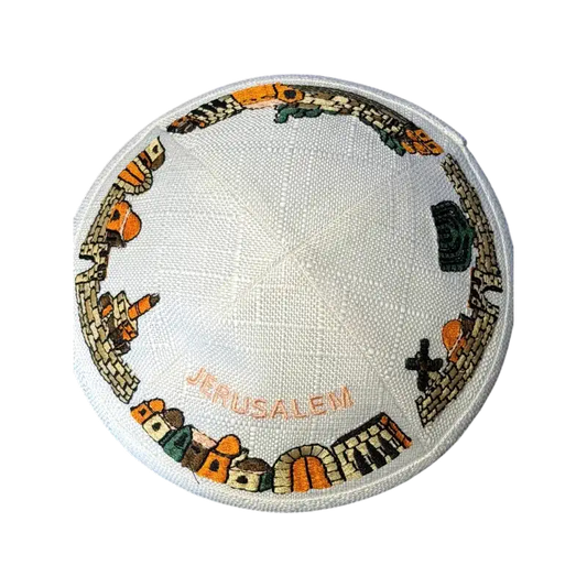Kippah (Yarmulke) – Jerusalem Embroidered Design