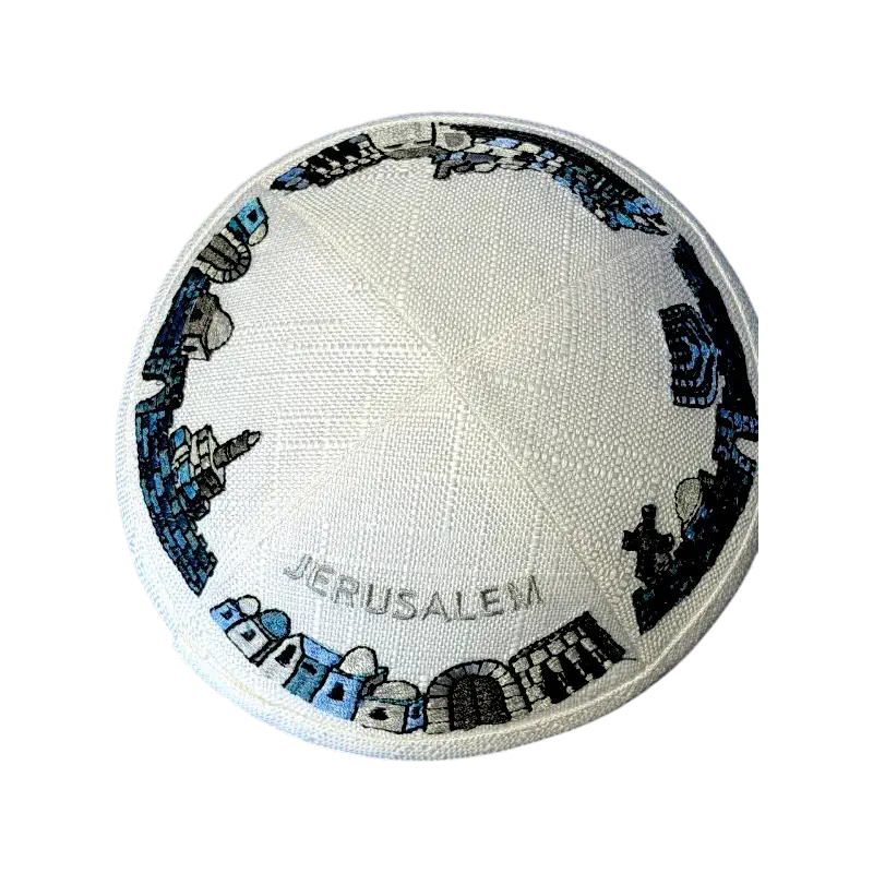 Kippah (Yarmulke) – Jerusalem Embroidered Design