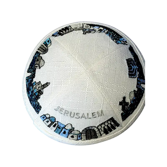 Kippah (Yarmulke) – Jerusalem Embroidered Design
