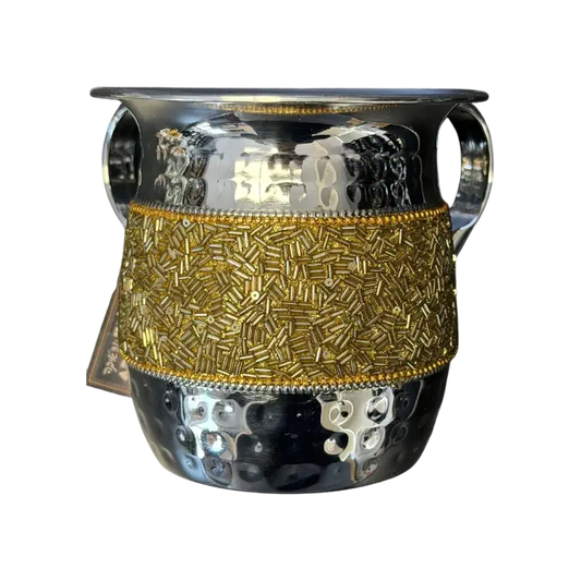 Netilat Yadayim Cup – Silver & Gold Decorative Design
