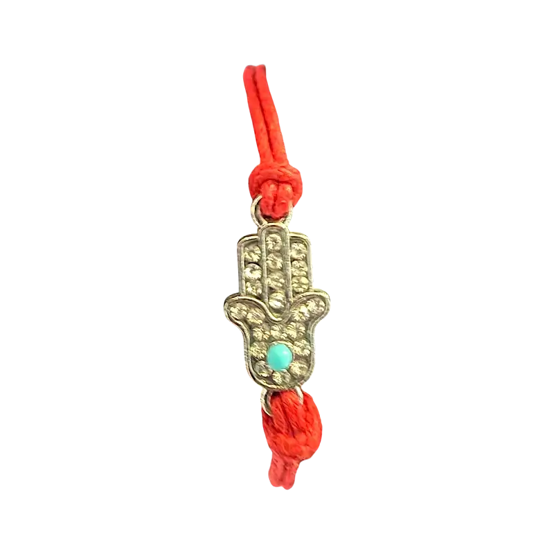 Hamsa Bracelet – Red String Amulet with Turquoise Stone