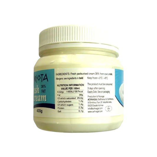 Cypriota Kosher Fresh Cream Dairy Product 38% Fat 400g
