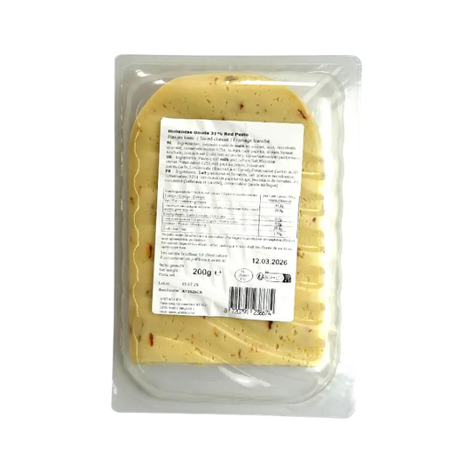 Shefa Kosher Sliced Gouda Cheese with Red Pesto Dairy Product 200g