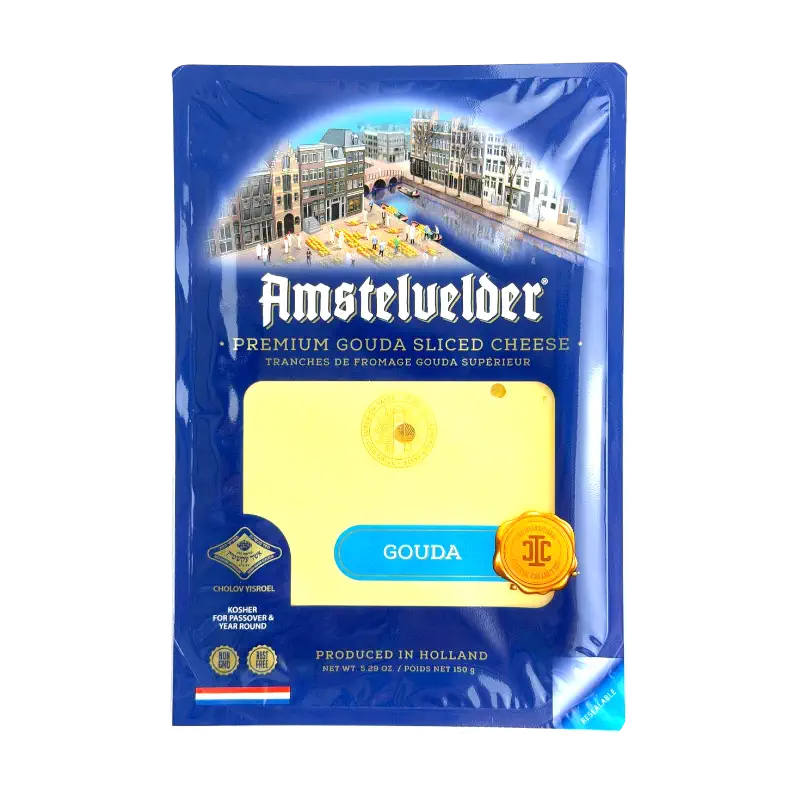 Amstelvelder Kosher Gouda Sliced Cheese Dairy Product 150g