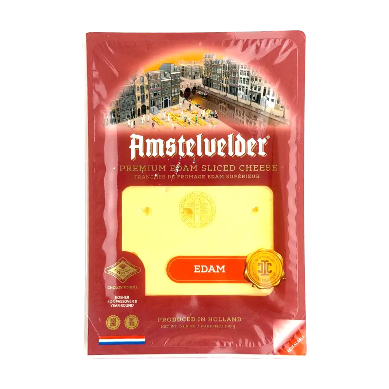 Amstelvelder Kosher Edam Sliced Cheese Dairy Product 150g