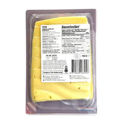 Amstelvelder Kosher Edam Sliced Cheese Dairy Product 150g
