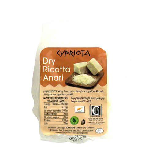 Cypriota Kosher Dry Ricotta Anari Cheese Dairy Product 195g