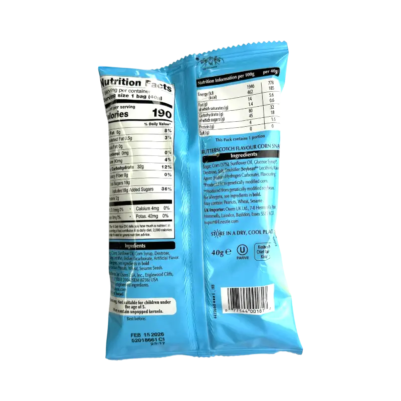 Osem Popco Butterscotch Artificially Flavoured Popcorn 40g