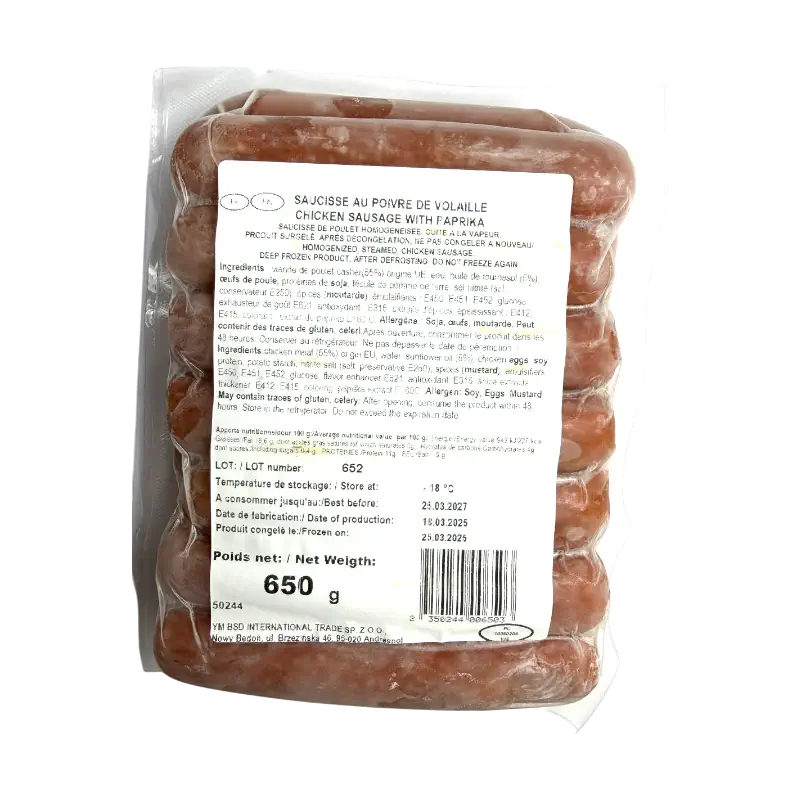 Gulliver Chicken Sausages with Paprika – Frozen Poultry Sausage (650 g)