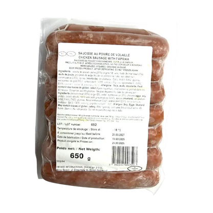 Gulliver Chicken Sausages with Paprika – Frozen Poultry Sausage (650 g)