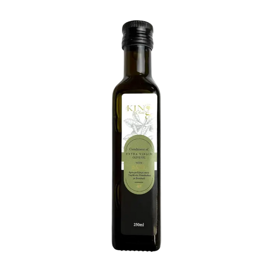 King of Olives Extra Virgin Olive Oil with Basil – Flavoured Olive Oil (250 ml)