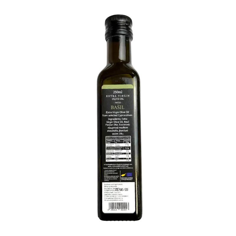 King of Olives Extra Virgin Olive Oil with Basil – Flavoured Olive Oil (250 ml)