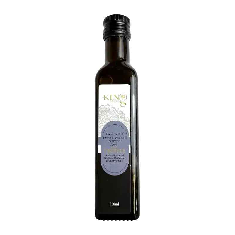 King of Olives Extra Virgin Olive Oil with Black Truffle – Flavoured Olive Oil (250 ml)