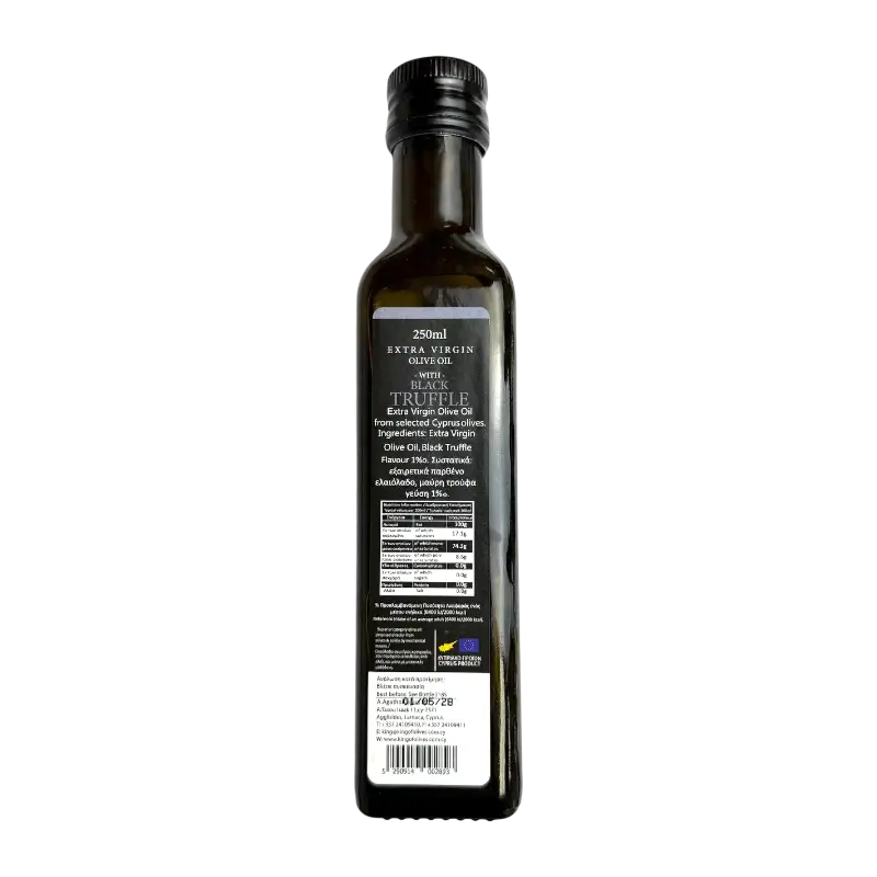 King of Olives Extra Virgin Olive Oil with Black Truffle – Flavoured Olive Oil (250 ml)