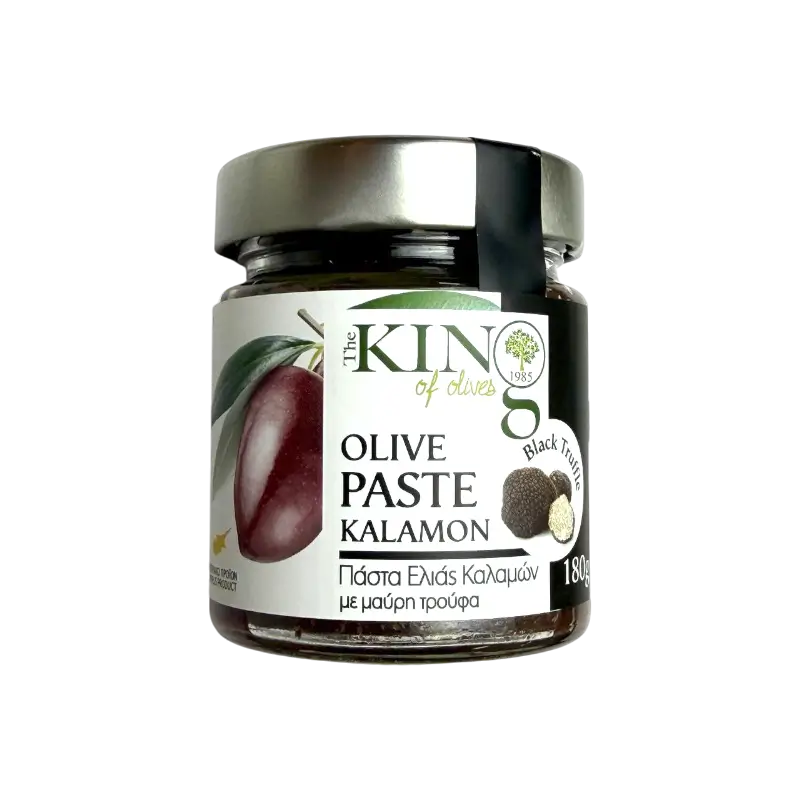 King of Olives Kalamon Olive Paste with Black Truffle – Olive Spread (180 g)