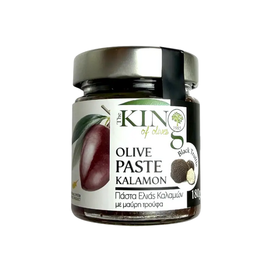 King of Olives Kalamon Olive Paste with Black Truffle – Olive Spread (180 g)